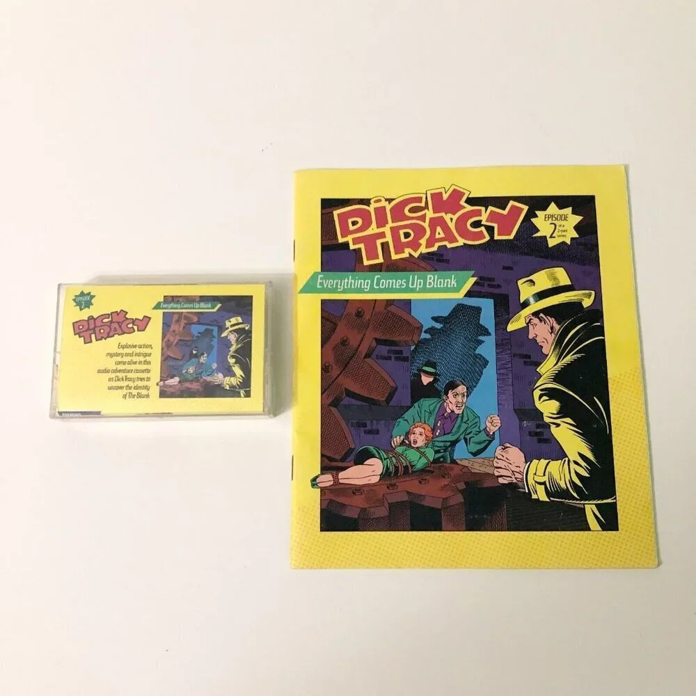 Vtg 1990 Dick Tracy Episode 2 Everything Comes Up Blank Cassette Tape and Book